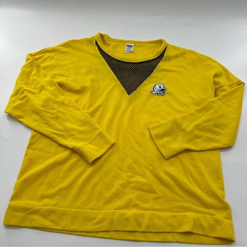 PINK Victoria’s Secret Oregon Ducks Yellow Long Sleeve Shirt Women’s Large
